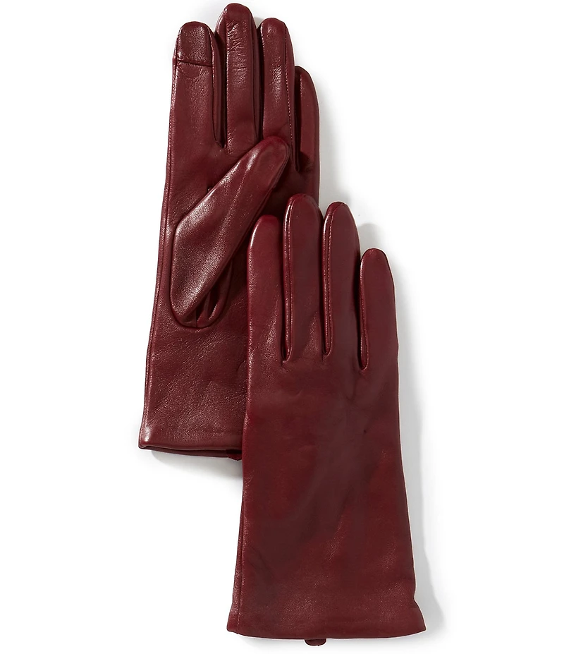 SASSO + SMYTH Women's Leather Cashmere Tech Tip Traditional Five Finger Gloves