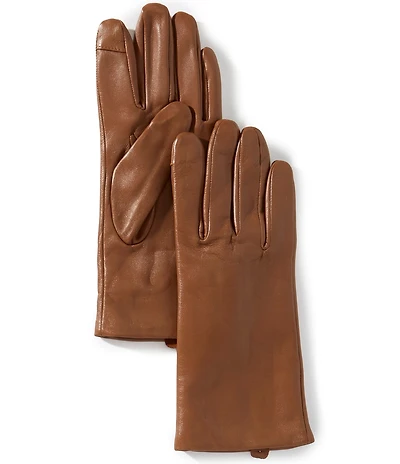 SASSO + SMYTH Women's Leather Cashmere Tech Tip Traditional Five Finger Gloves