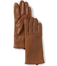 SASSO + SMYTH Women's Leather Cashmere Tech Tip Traditional Five Finger Gloves