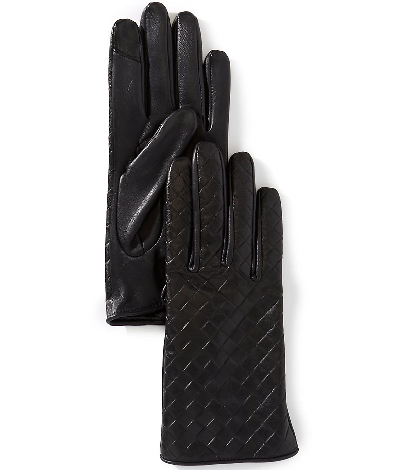 SASSO + SMYTH Women's Embossed Leather Traditional Five Finger Leather Gloves
