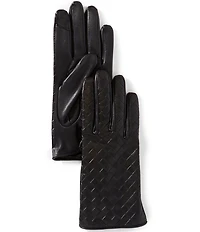 SASSO + SMYTH Women's Embossed Leather Traditional Five Finger Leather Gloves