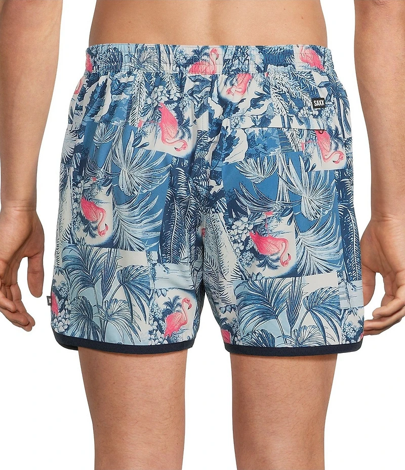 SAXX 2N1 Harbormaster Botanique 5#double; Inseam Swim Trunks