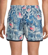 SAXX 2N1 Harbormaster Botanique 5#double; Inseam Swim Trunks