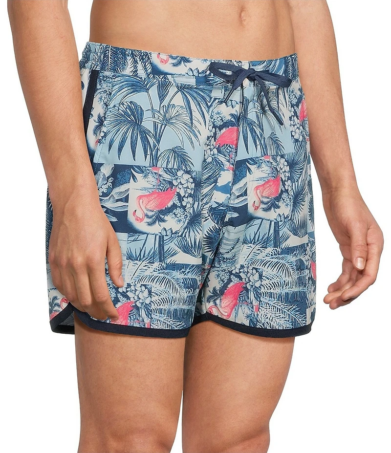 SAXX 2N1 Harbormaster Botanique 5#double; Inseam Swim Trunks