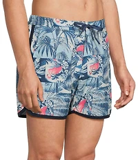SAXX 2N1 Harbormaster Botanique 5#double; Inseam Swim Trunks