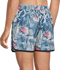 SAXX 2N1 Harbormaster Botanique 5#double; Inseam Swim Trunks