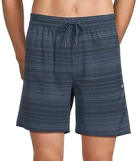 SAXX 2N1 Sea To Shore Agitated Stripe 6#double; Inseam Volley Swim Trunks
