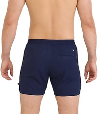 SAXX HarborMaster 2N1 Check Please 5#double; Inseam Solid Swim Trunks