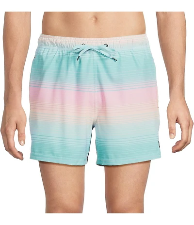 SAXX Hazy Stripe Oh Buoy 2N1 5#double; Inseam Slim Fit Volley Swim Trunks