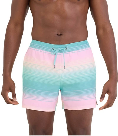 SAXX Hazy Stripe Oh Buoy 2N1 5#double; Inseam Slim Fit Volley Swim Trunks