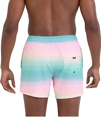 SAXX Hazy Stripe Oh Buoy 2N1 5#double; Inseam Slim Fit Volley Swim Trunks