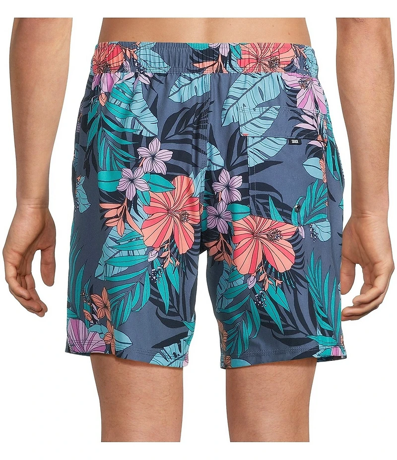 SAXX Hibiscus Jungle Oh Buoy 7#double; Inseam Swim Trunks