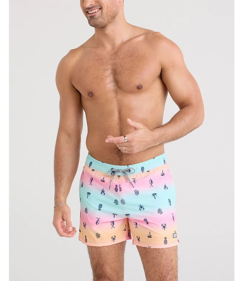 SAXX Oh Bouy 2N1 5#double; Summer Ombre Volley Swim Trunks