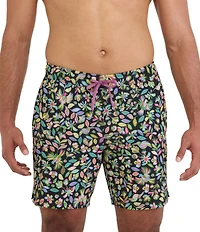 SAXX Oh Buoy 2N1 Amate Garden 7#double; Inseam Slim Fit Volley Swim Trunks