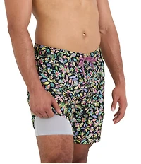 SAXX Oh Buoy 2N1 Amate Garden 7#double; Inseam Slim Fit Volley Swim Trunks