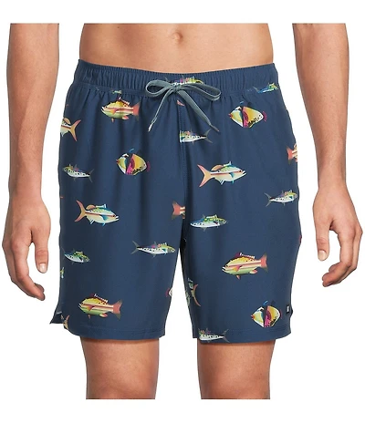 SAXX Oh Buoy 2N1 Gulf Fish 7#double; Inseam Slim Fit Volley Swim Trunks