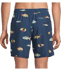 SAXX Oh Buoy 2N1 Gulf Fish 7#double; Inseam Slim Fit Volley Swim Trunks
