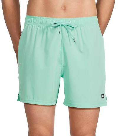 SAXX Oh Buoy 2N1 Mint Jelly 5#double; Inseam Slim Fit Solid Volley Swim Trunks