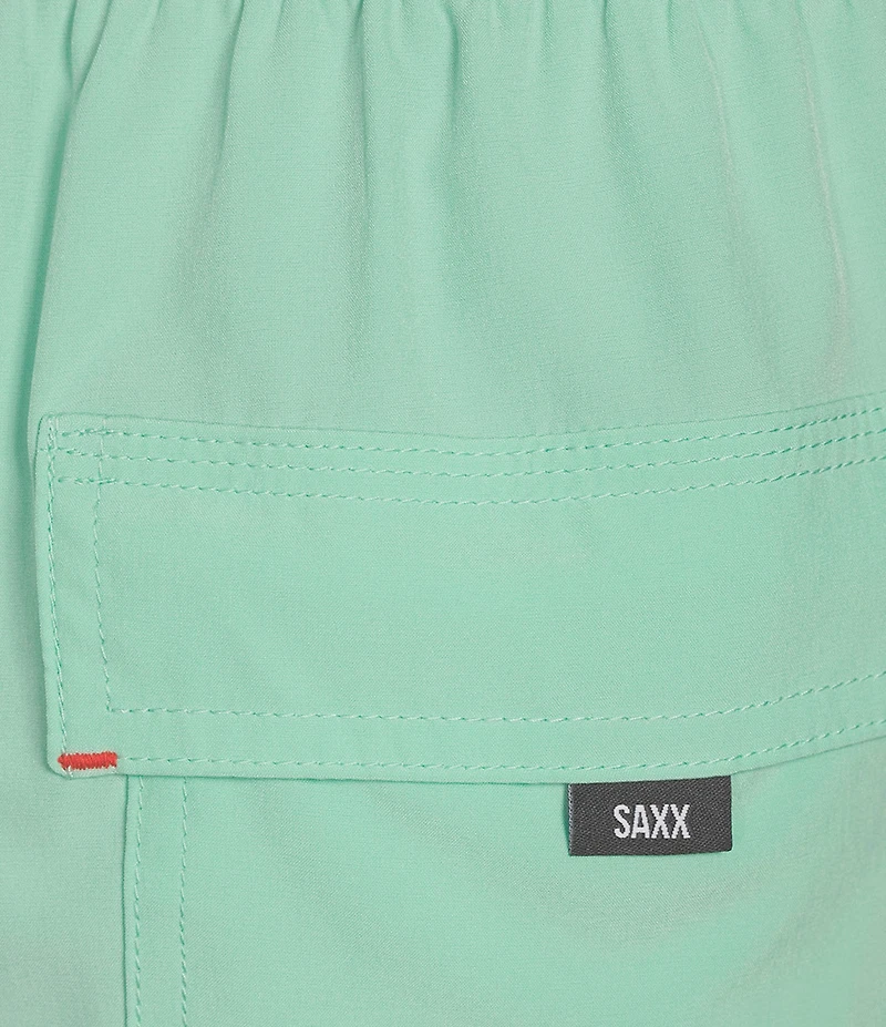 SAXX Oh Buoy 2N1 Mint Jelly 5#double; Inseam Slim Fit Solid Volley Swim Trunks