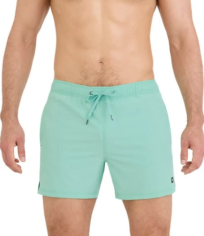 SAXX Oh Buoy 2N1 Mint Jelly 5#double; Inseam Slim Fit Solid Volley Swim Trunks