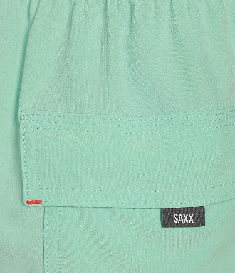 SAXX Oh Buoy 2N1 Mint Jelly 5#double; Inseam Slim Fit Solid Volley Swim Trunks