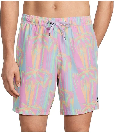 SAXX Oh Buoy 2N1 Optic Tropic 7#double; Inseam Slim Fit Volley Swim Trunks