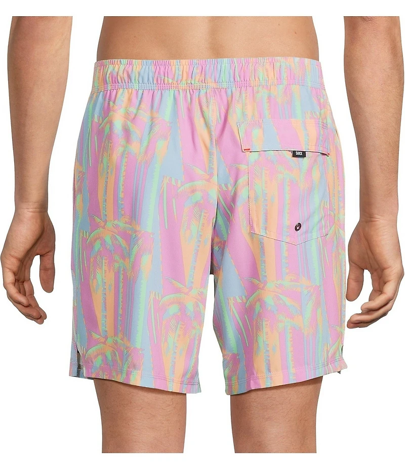 SAXX Oh Buoy 2N1 Optic Tropic 7#double; Inseam Slim Fit Volley Swim Trunks