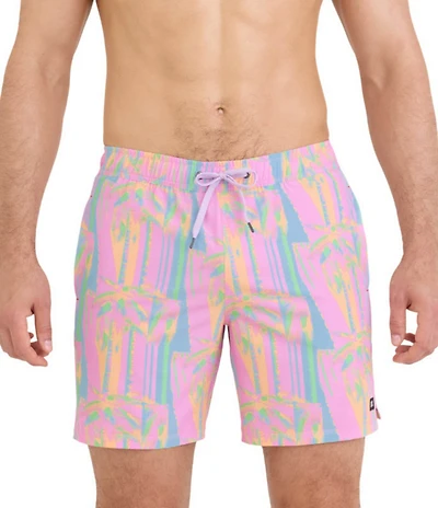 SAXX Oh Buoy 2N1 Optic Tropic 7#double; Inseam Slim Fit Volley Swim Trunks