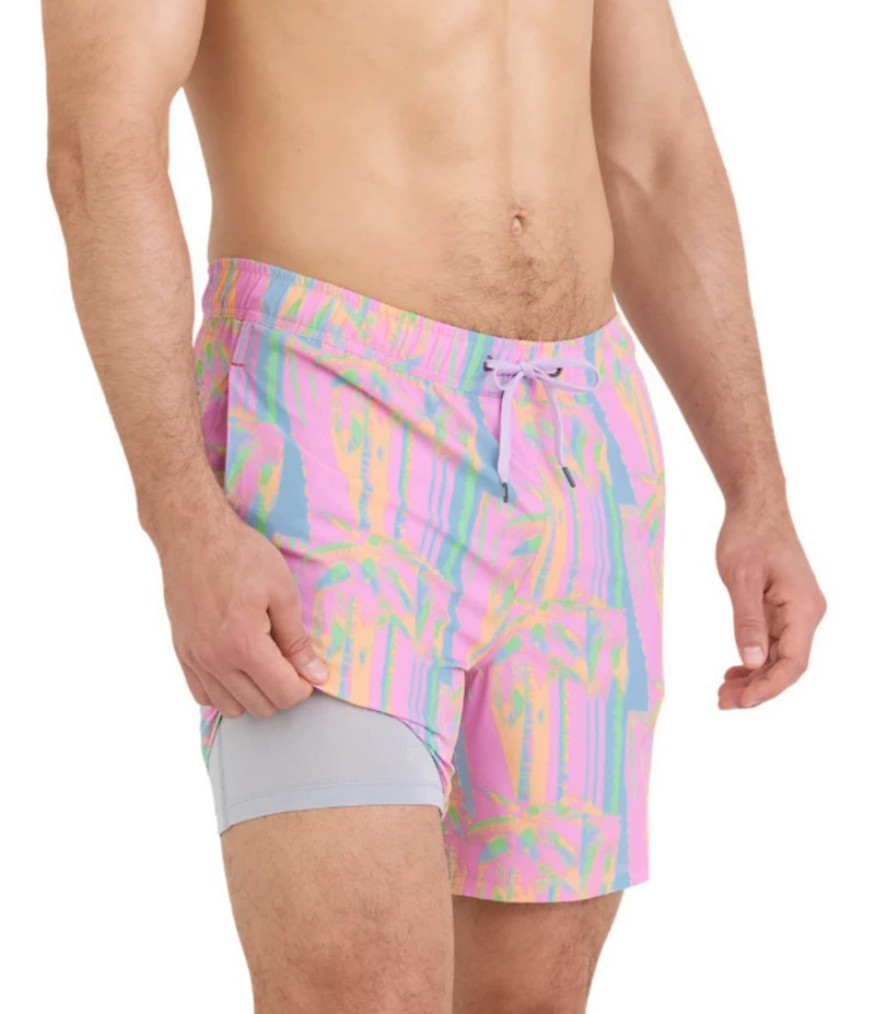 SAXX Oh Buoy 2N1 Optic Tropic 7#double; Inseam Slim Fit Volley Swim Trunks