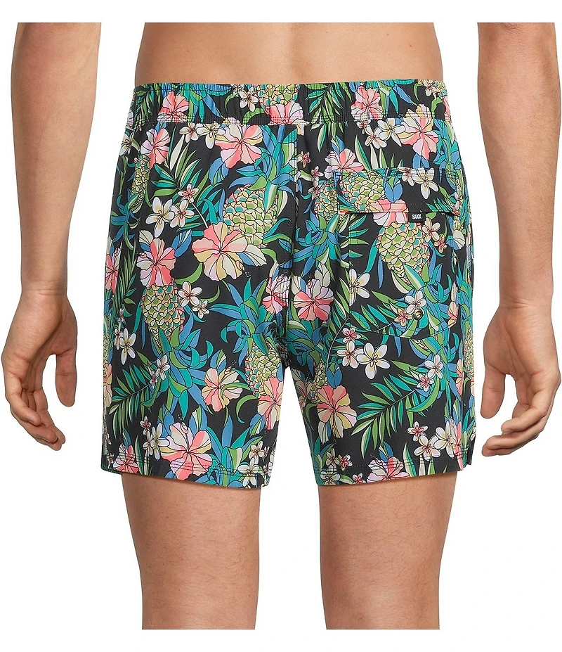 SAXX Oh Buoy 2N1 Pineapple 5#double; Inseam Slim Fit Volley Swim Shorts