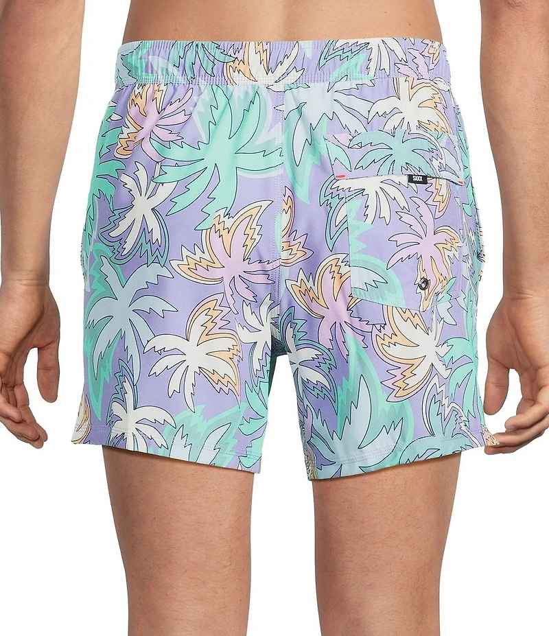 SAXX Oh Buoy 2N1 Xanadu Printed 5#double; Inseam Slim Fit Volley Swim Trunks