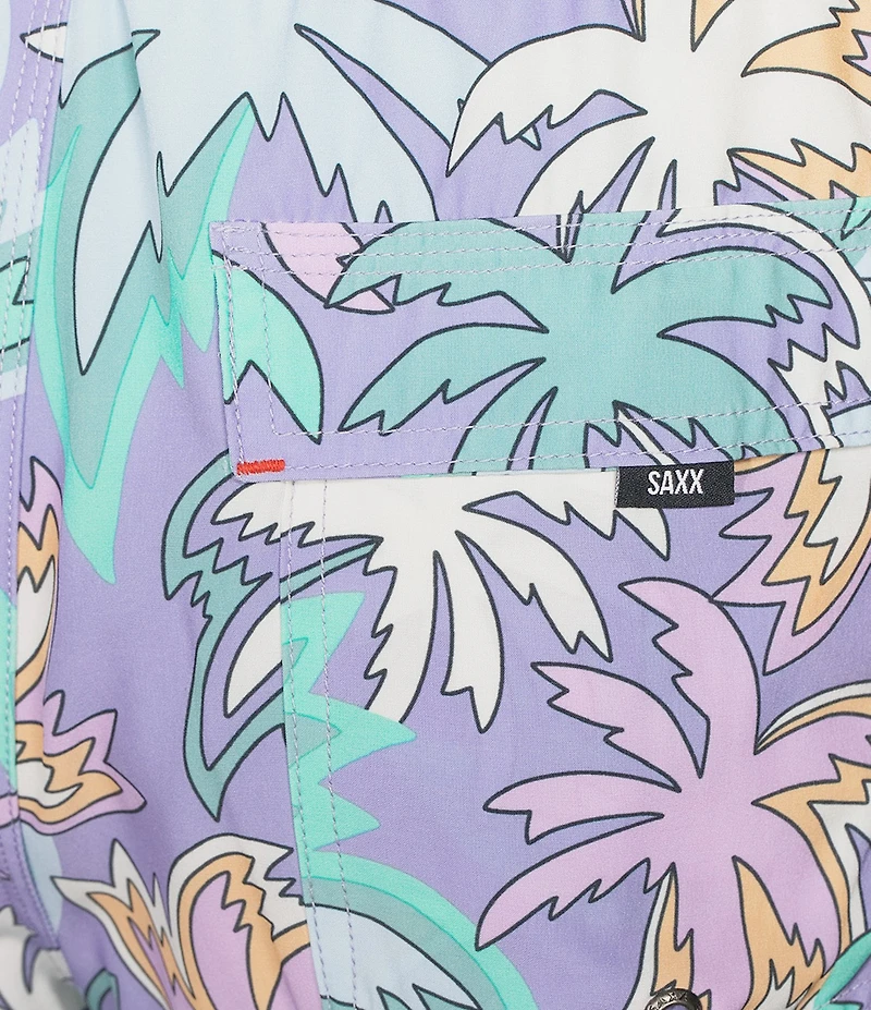 SAXX Oh Buoy 2N1 Xanadu Printed 5#double; Inseam Slim Fit Volley Swim Trunks