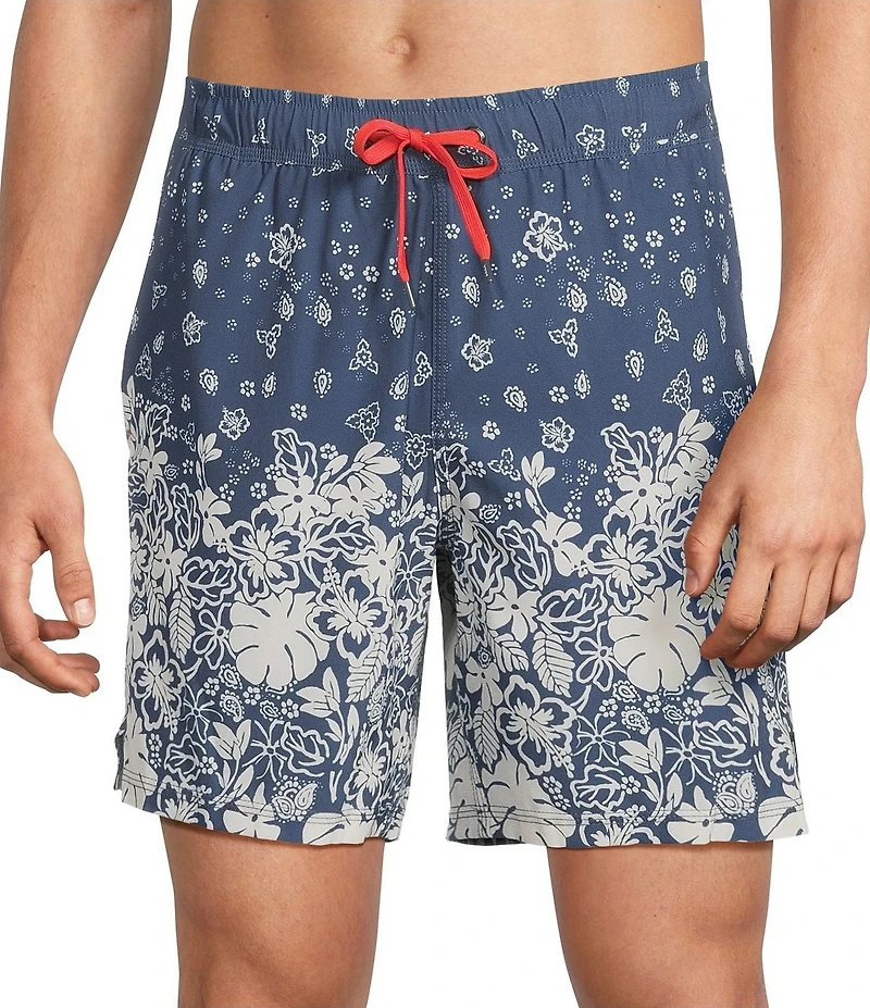 SAXX Oh Buoy Bandana/Tropics Printed 7#double; Inseam Swim Trunks