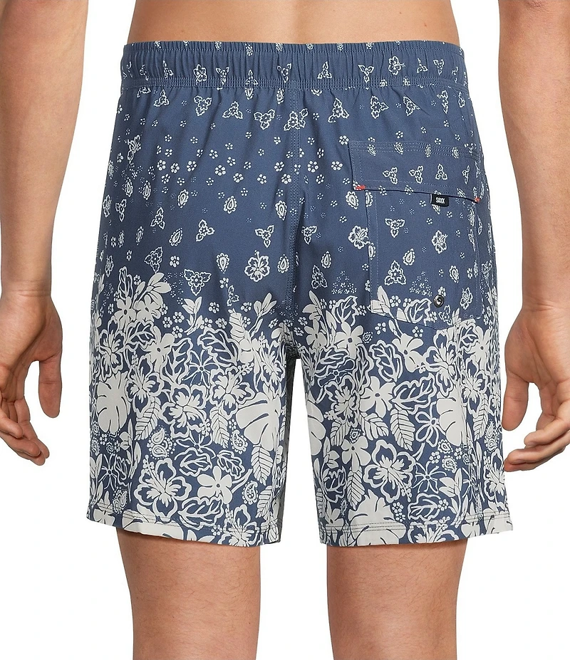 SAXX Oh Buoy Bandana/Tropics Printed 7#double; Inseam Swim Trunks