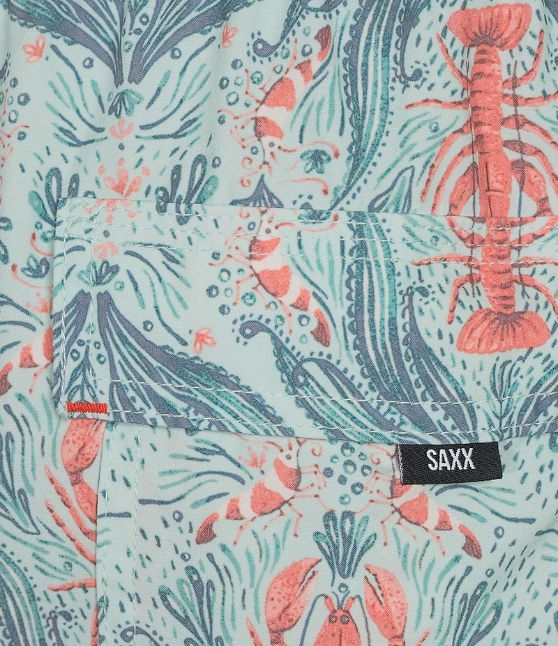 SAXX Oh Buoy Lobster Printed 7#double; Inseam Swim Trunks