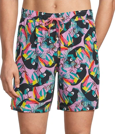 SAXX Oh Buoy Toucan Printed 7#double; Inseam Swim Trunks