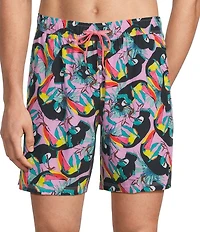 SAXX Oh Buoy Toucan Printed 7#double; Inseam Swim Trunks