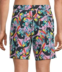 SAXX Oh Buoy Toucan Printed 7#double; Inseam Swim Trunks