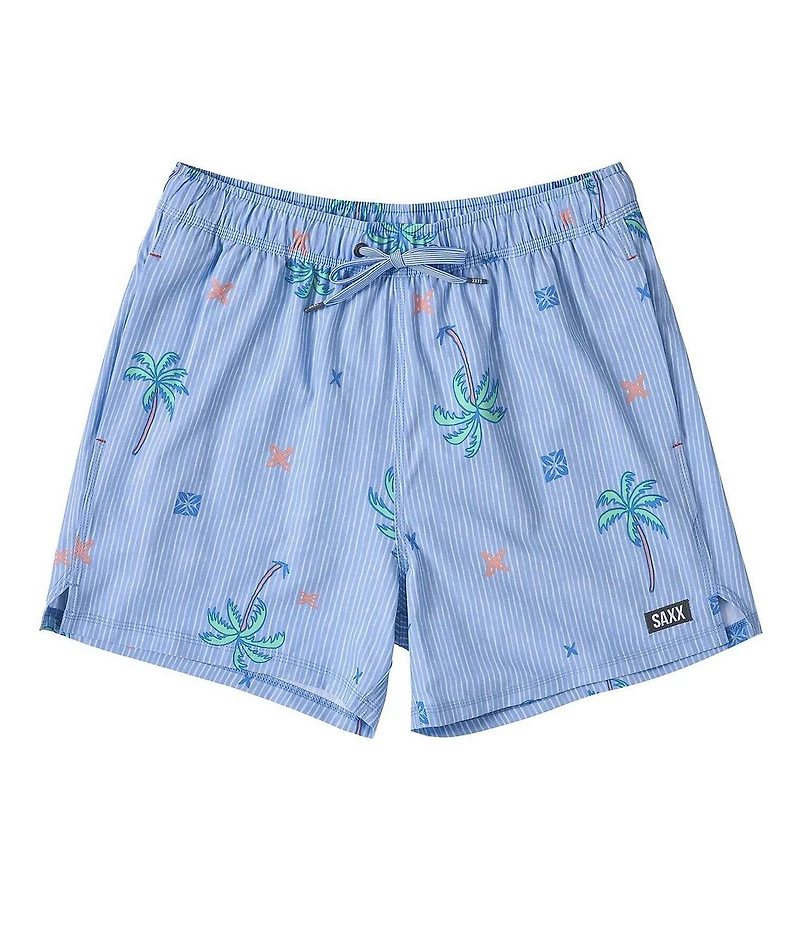 SAXX Palmtastic Oh Buoy 2N1 5#double; Inseam Slim Fit Volley Swim Shorts