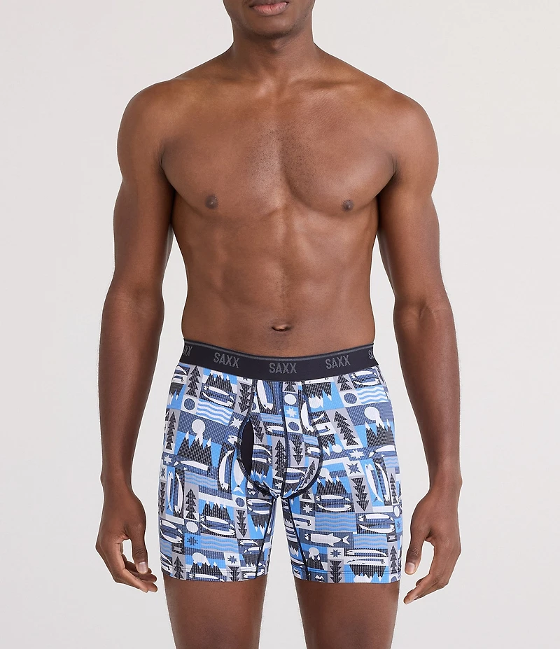SAXX Quest Printed Quick Dry Performance 6#double; Boxer Briefs