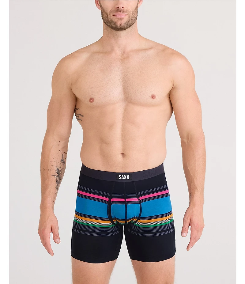 SAXX Vibe Xtra Soft Comfort Throwback Stripe Printed 6#double; Boxer Briefs