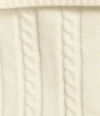 Say What Off The Shoulder Long Sleeve Cable Knit Top