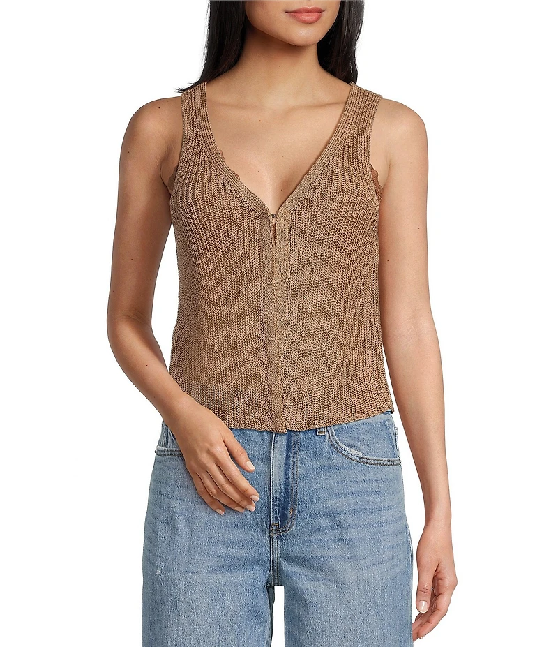 Say What Sleeveless Hook & Eye Vest