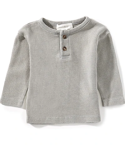 Scene & Heard Baby Boys Long Sleeve Waffle Knit Henley T-Shirt