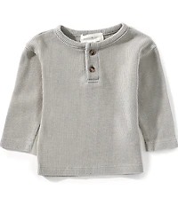 Scene & Heard Baby Boys Long Sleeve Waffle Knit Henley T-Shirt