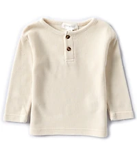 Scene&Heard Baby Boys Long Sleeve Waffle Knit Henley T-Shirt