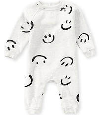 Scene&Heard Baby Boys Long Sleeve Smiley Face Fleece Romper