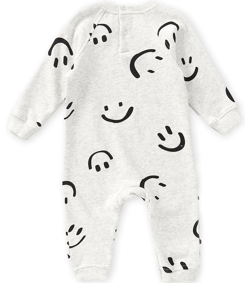 Scene&Heard Baby Boys Long Sleeve Smiley Face Fleece Romper