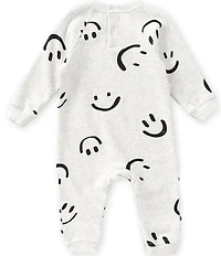 Scene&Heard Baby Boys Long Sleeve Smiley Face Fleece Romper