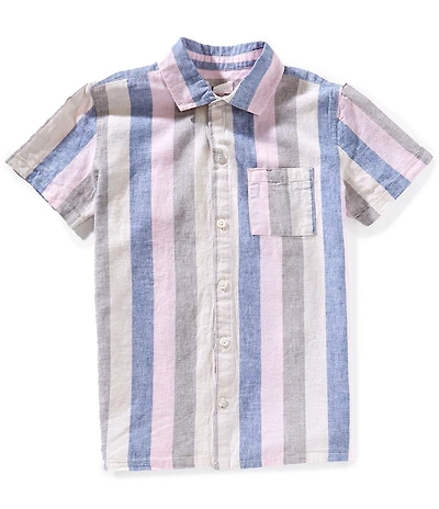 Scene&Heard Big Boys Multi Stripe Linen Woven Shirt